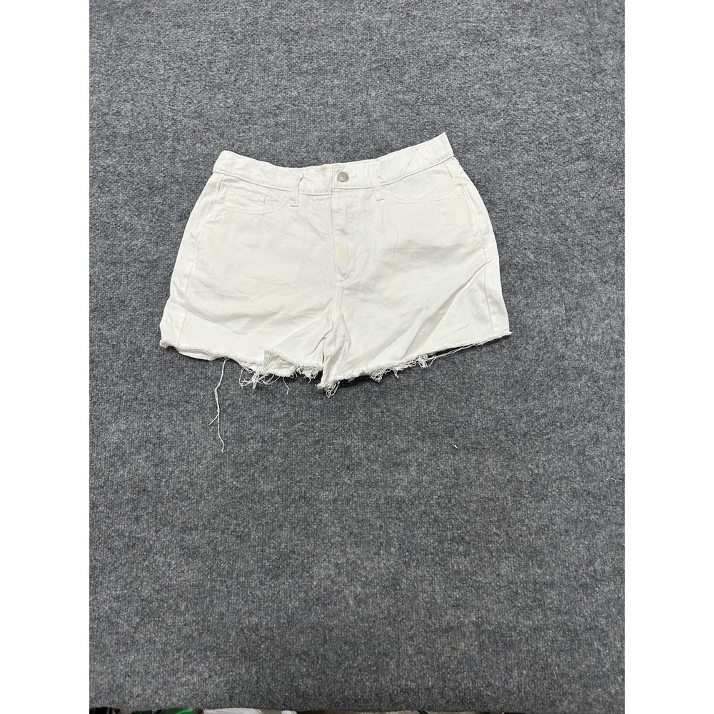 Universal Thread Shorts Womens Size 4 White Cotton Denim High Rise Raw Hem